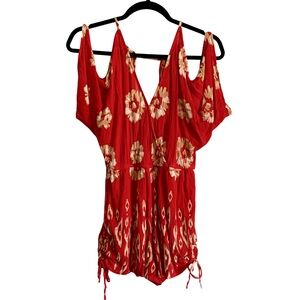 Band of Gypsies Cold Shoulder Floral Print Romper